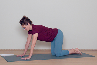 Posture de Yoga pour le dos : Variation à 4 pattes, tendre jambe et bras